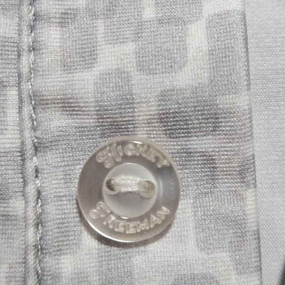 Hickey Freeman Men's Gray Patterned Golf Polo Shirt L/G Polyester Spandex - Picture 4 of 12